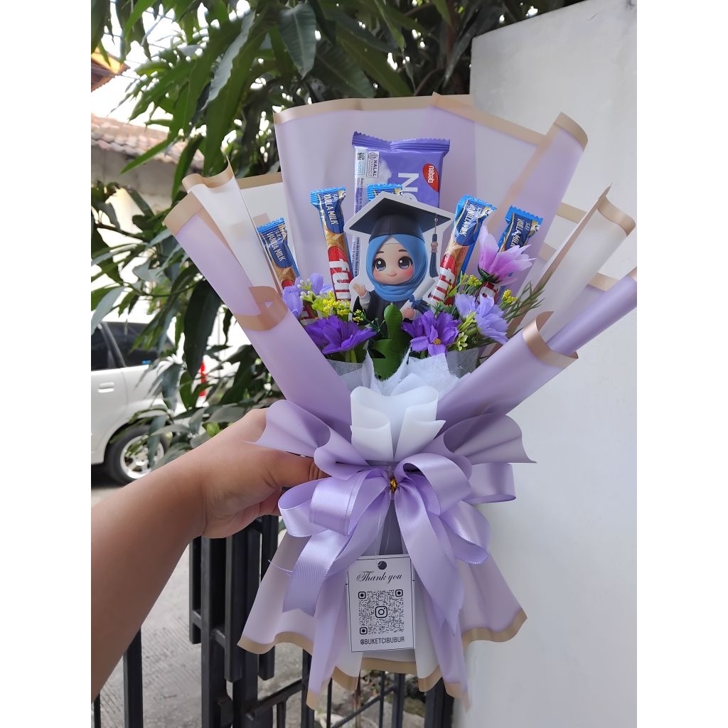 BUKET WISUDA/BUKET BUNGA/BUKET SNACK/BUNGA ARTIFICIAL