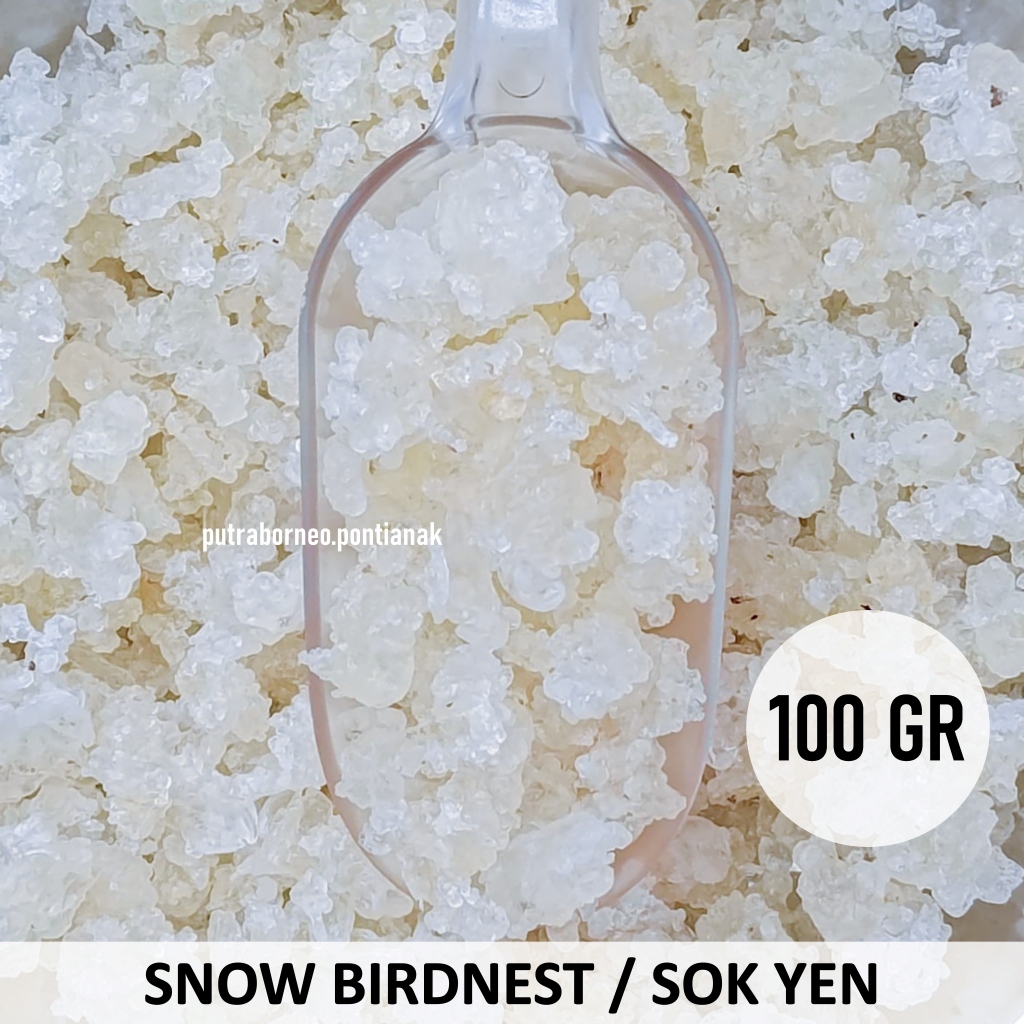

Snow Bird Nest 100 gr / Sok Yen / Dessert Birdnest Xue Yan Sarang Burung Salju / Peachgum Dessert