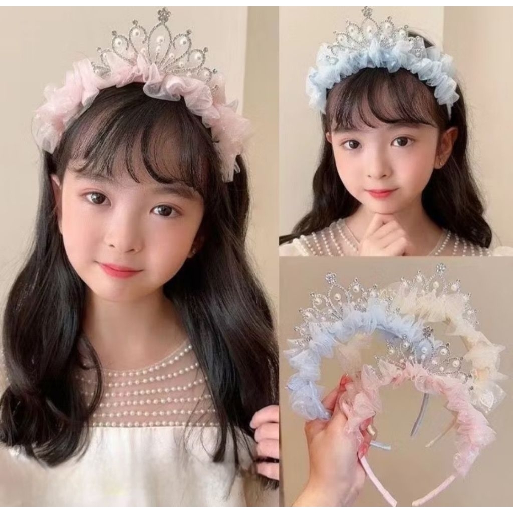 Bando Anak Mahkota/ Bando Korea Diana/ Bando Renda/ Bando Ultah Anak Perempuan