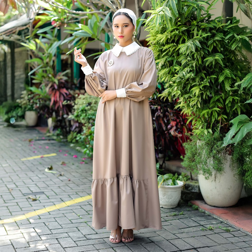 WLOV YANTI ADENI - Harsha Dress - Gamis Muslim Wanita Lengan Panjang