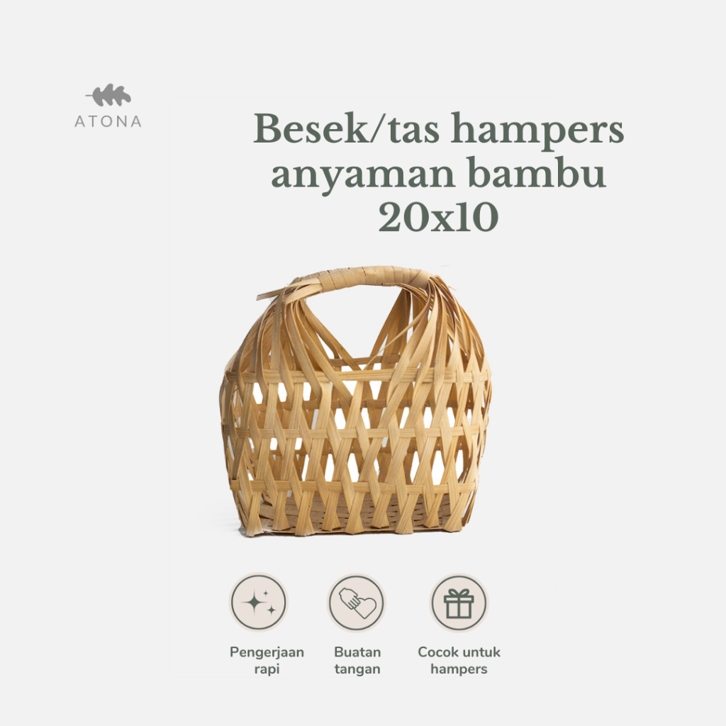 BESEK/TAS HAMPERS/KERANJANG PARCEL ANYAMAN BAMBU 20x10