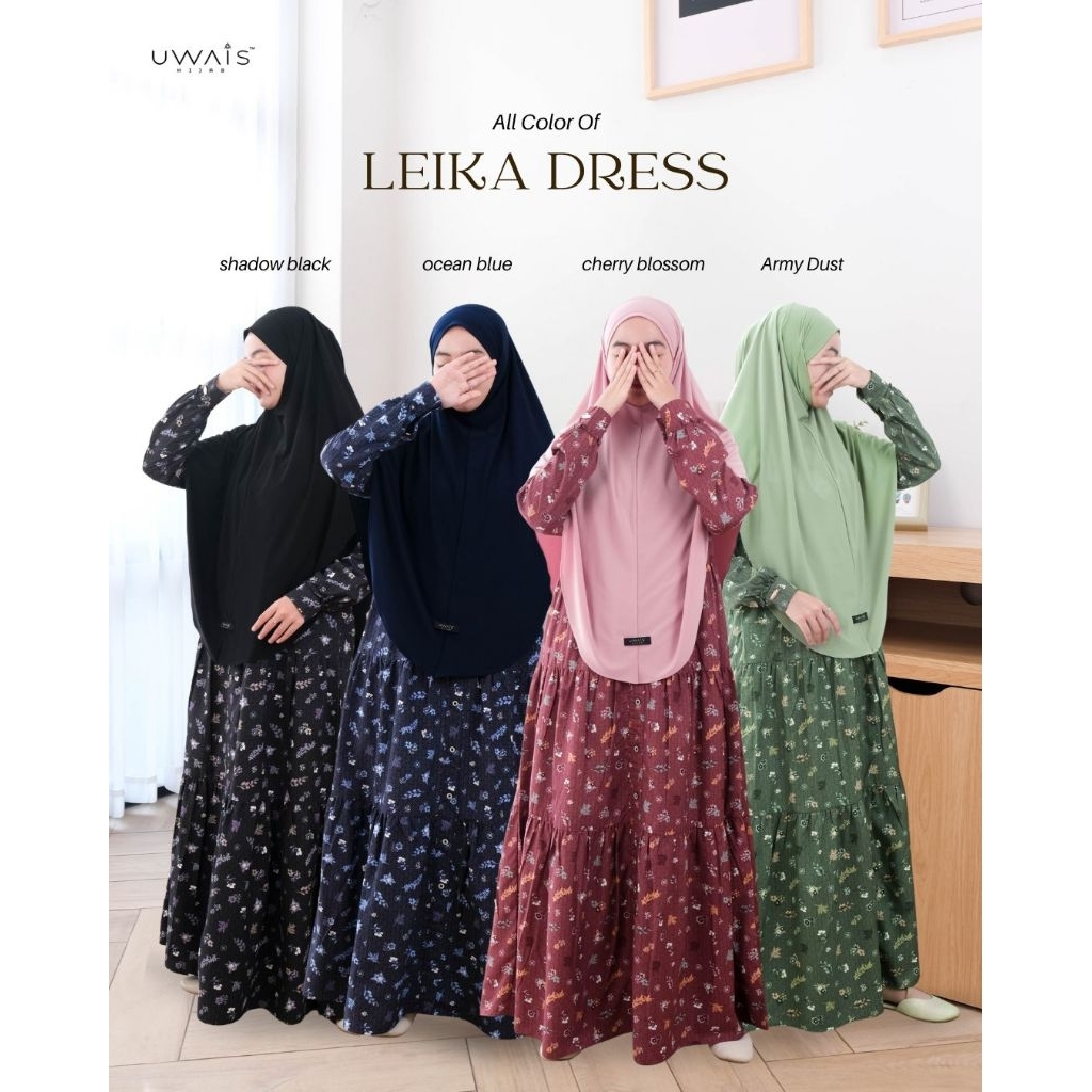 Leika Dress by Uwais Gamis Katun Motif Kekinian Jumbo