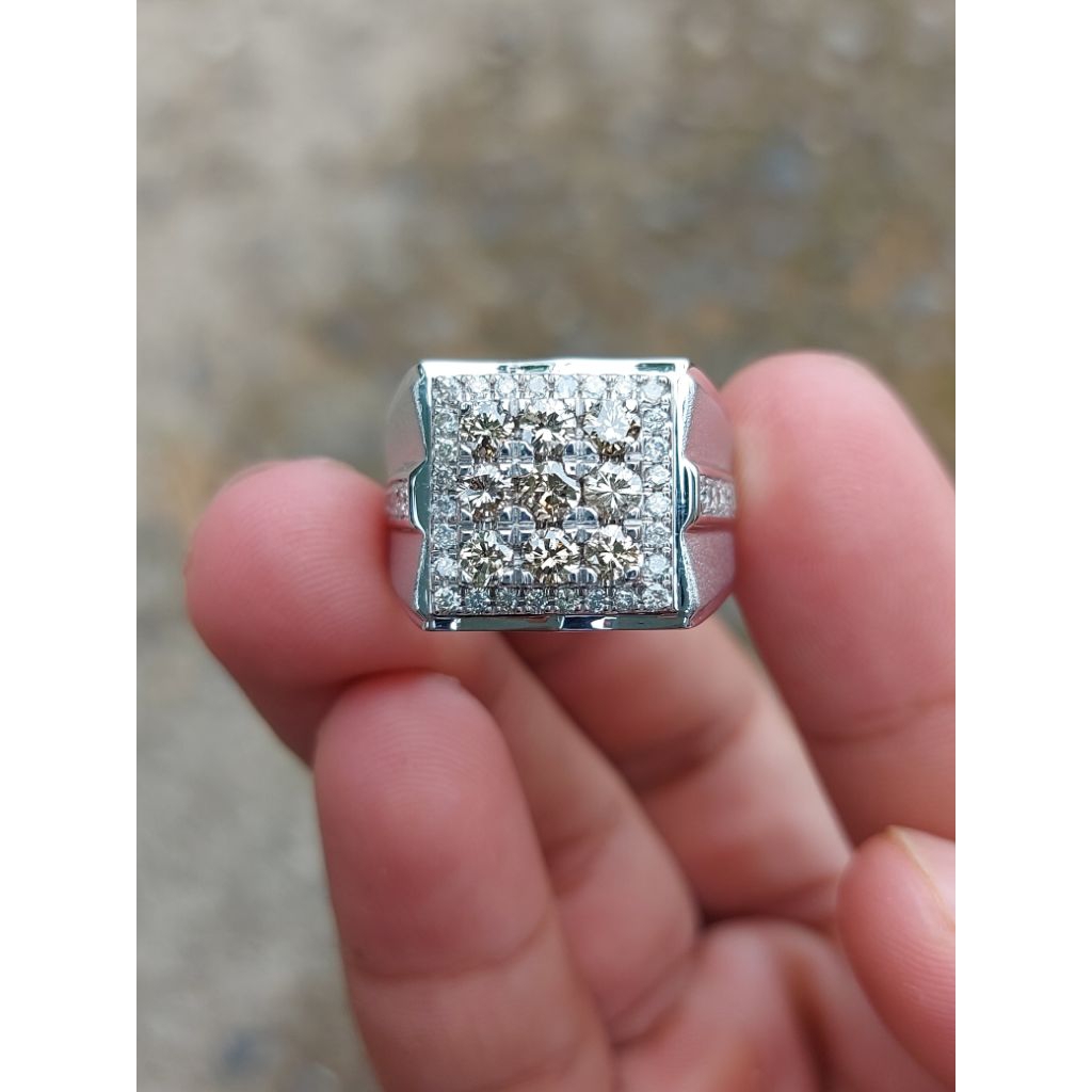 cincin full berlian pria full berlian eropa ring perak ringsize 20