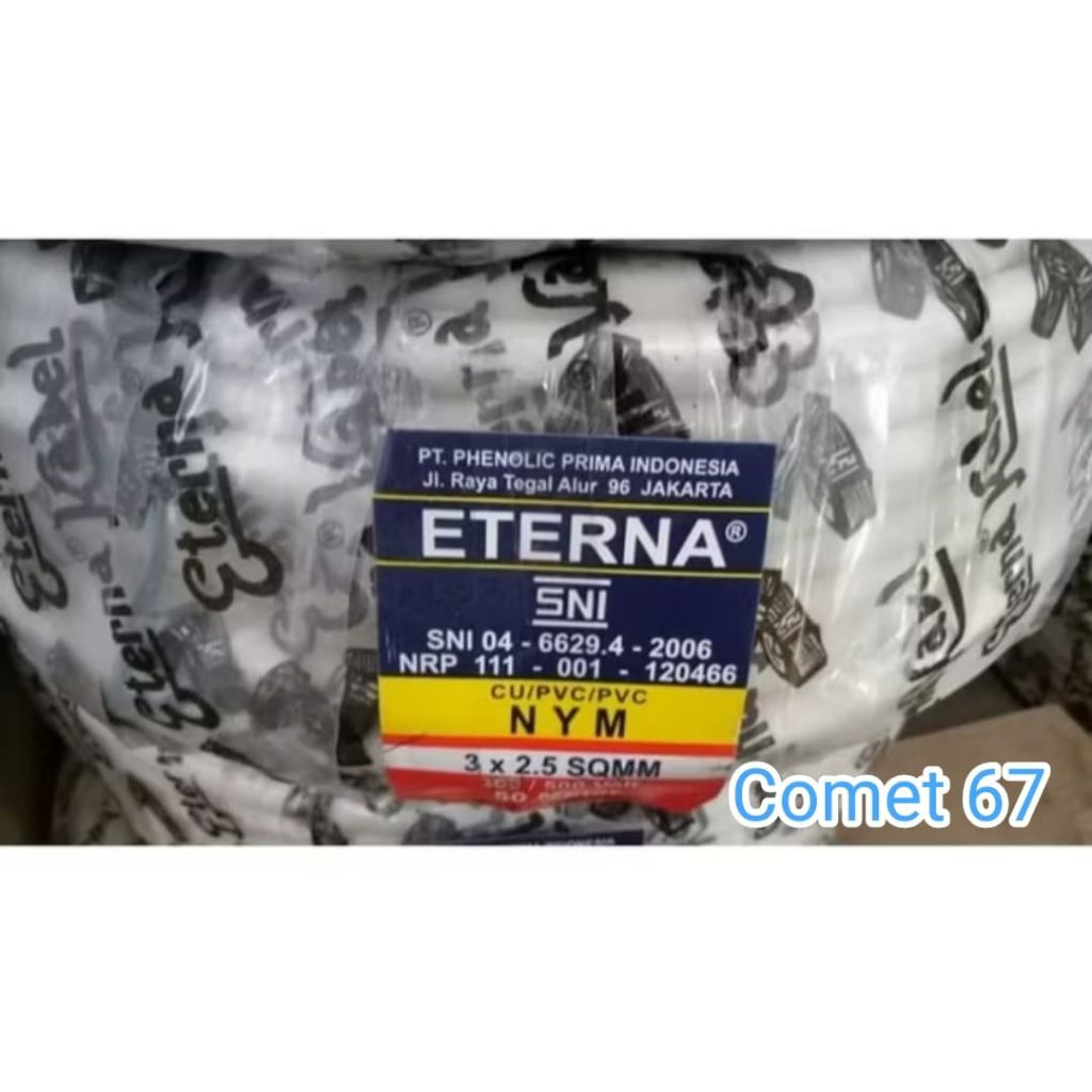Kabel ETERNA NYM 3x2.5 Kabel Listrik ETERNA NYM ETERNA 3x2.5 - Per Meter
