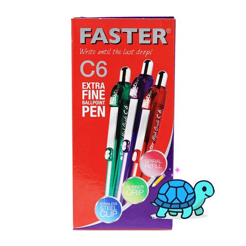 

Faster Pulpen C6 Hitam | Bolpoin Ballpoint Original 1 Box Isi 12 pcs Sekolah & Kantor