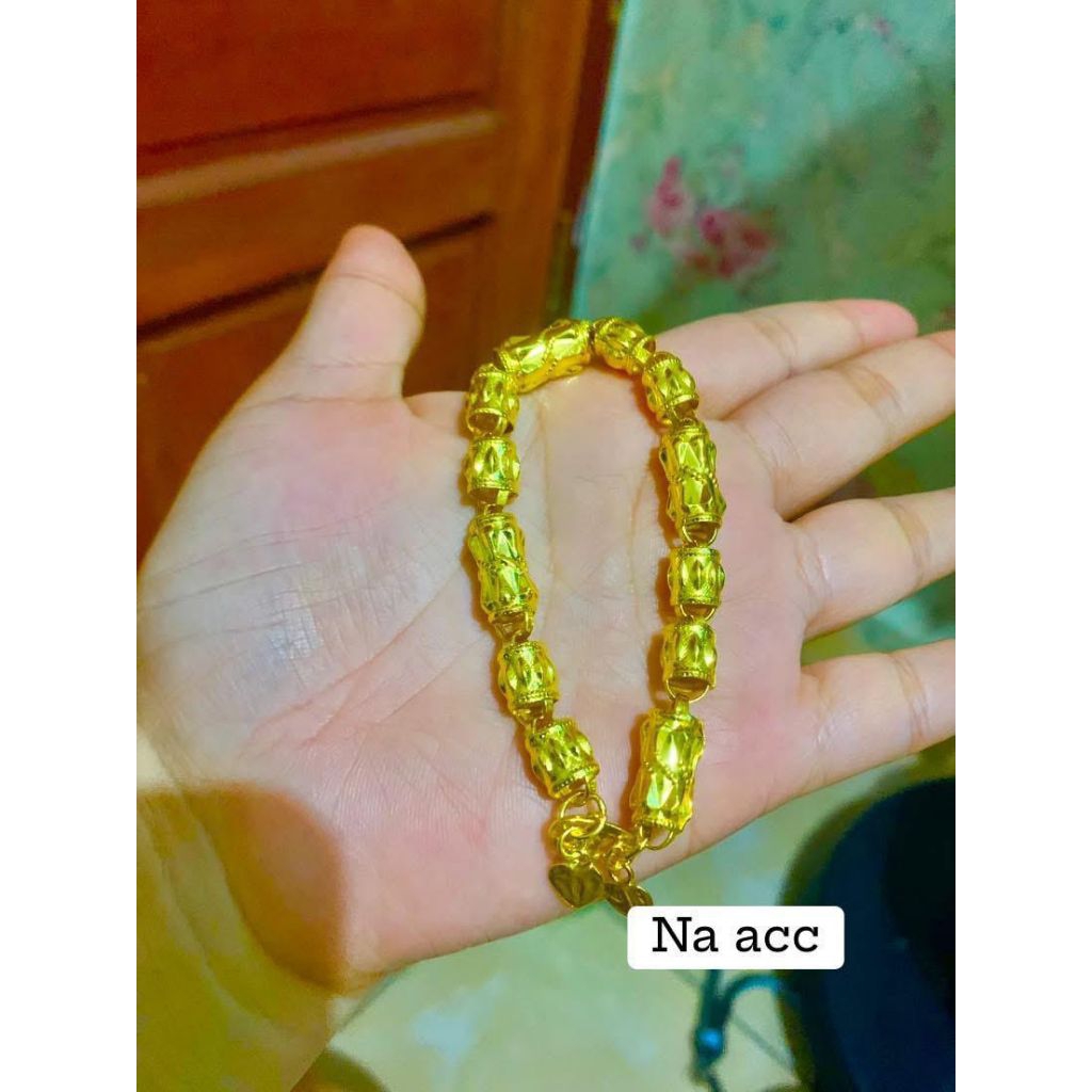 gelang bambu 3 suku model pita lapis emas