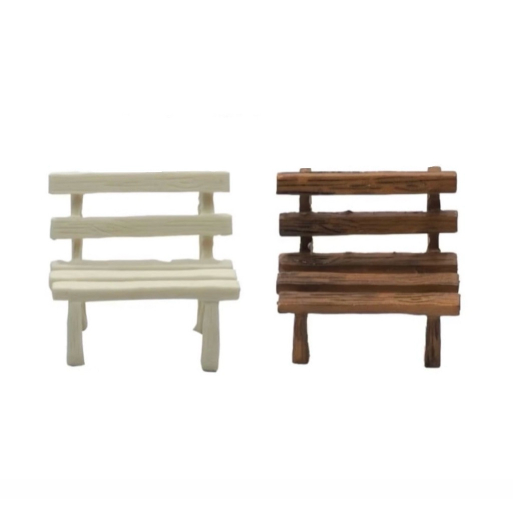 Miniatur Kursi Taman - Miniatur Kursi Kayu Taman - Dollhouse Miniature - Decoration Mini Garden