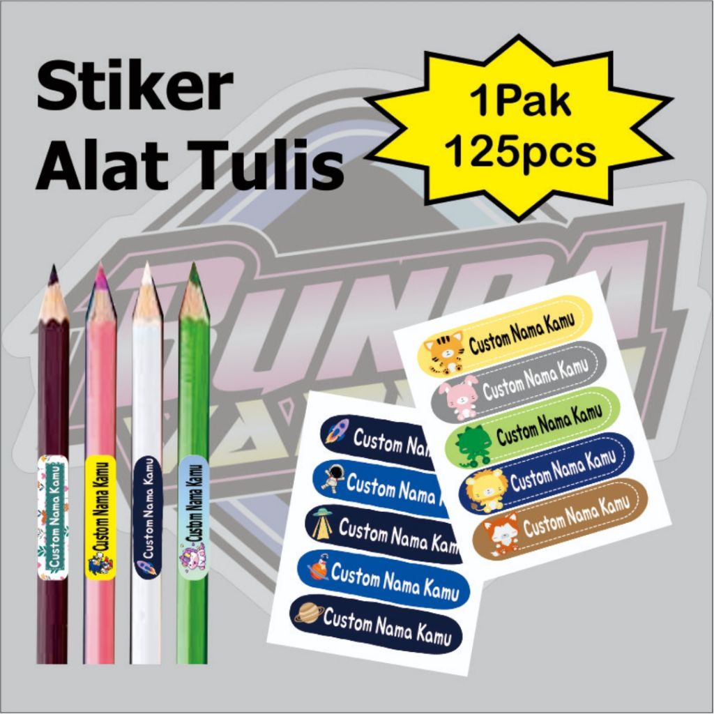 

stiker label pensil sticker nama alat tulis (1pak isi 125pcs)