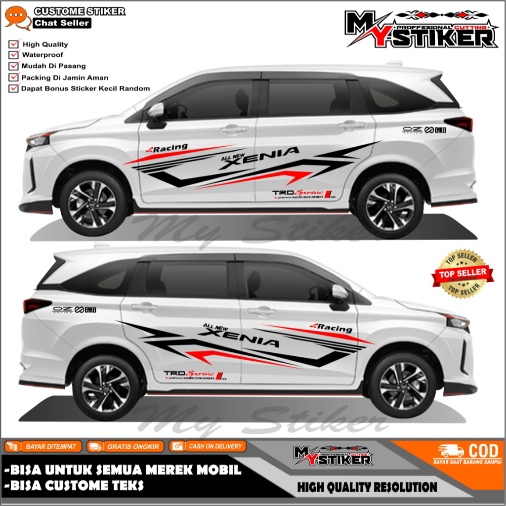 Stiker Mobil Xenia Hitam Lama Sticker Daihatsu Xenia Simple Stiker Xenia TRD SPORTIVO
