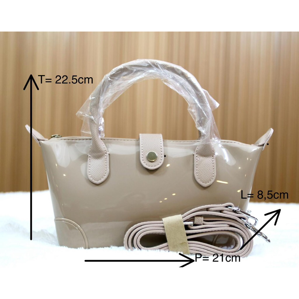 Amoure Milky |mini sling bag/tas selempang kecil/jelly bag/LC look/tas cantik/tas unik/tas plastik/t