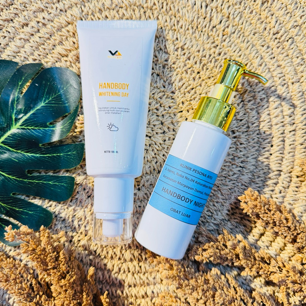 HANDBODY PESONA AYU SATU PAKET (HB SIANG/ DAY 100ML + HB MALAM/NIGHT LEBEL BIRU 100ML) FREE GIFT CAN
