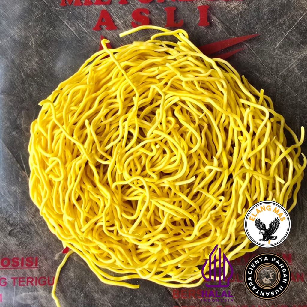 

Mie Kuning Kering Bulat Halus 1kg Cap Elang Mas