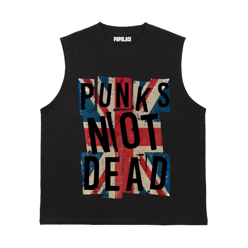 Cavenza Singlet Lekbong Pria - Punk Not Dead Bendera | Tanktop Unisex Lekbong