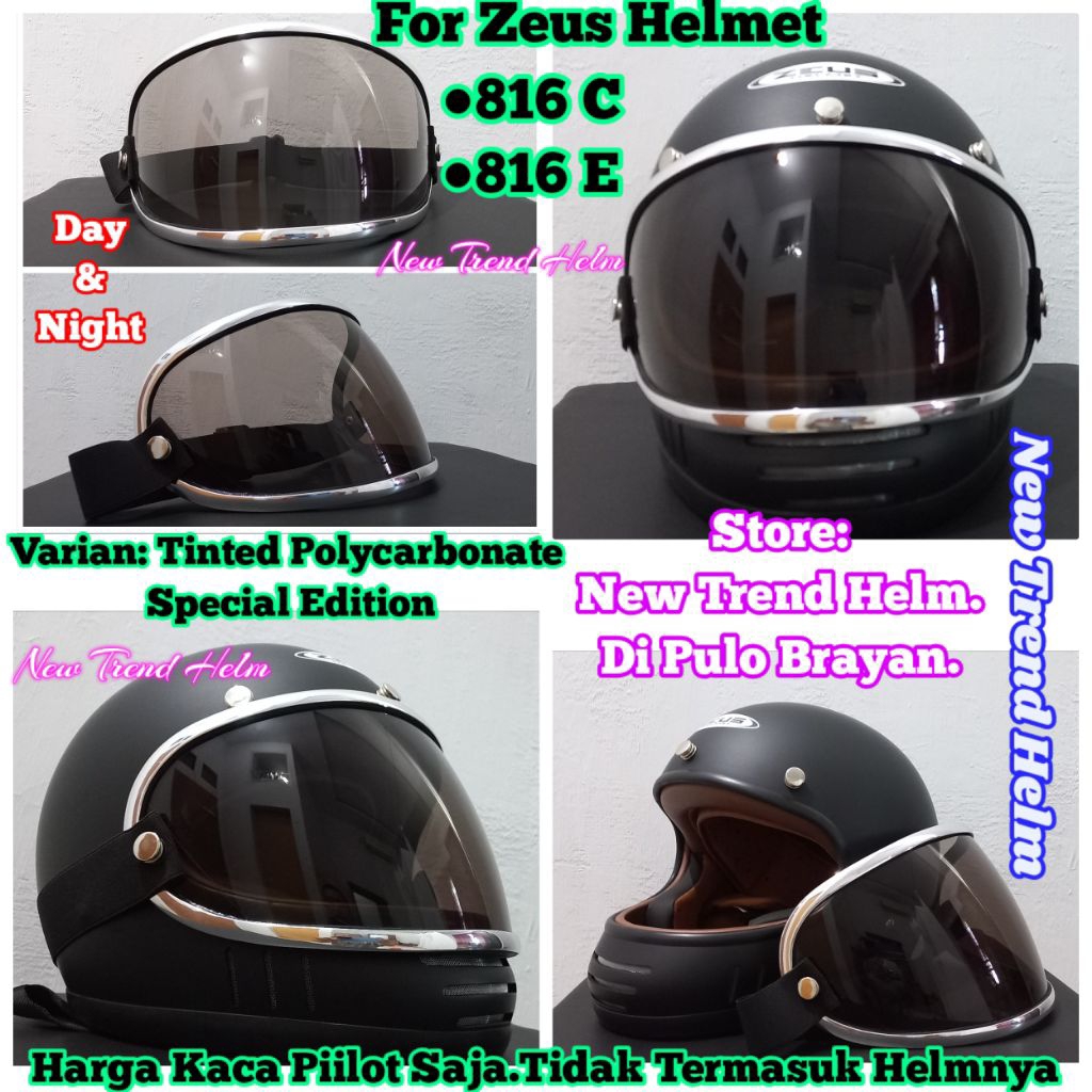 Kaca Helm Zeus 816 anti embun.Kaca Helm Cakil Zeus 816 C  816 Eanti pecah