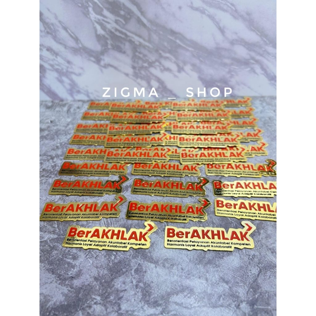 PIN BERAKHLAK pin asn kuningan etching / magnet