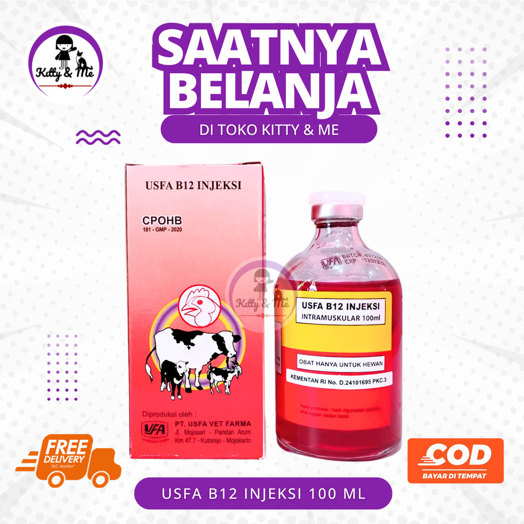 USFA B12 INJ 100 ML - Vitamin B12 Kambing Ayam Sapi