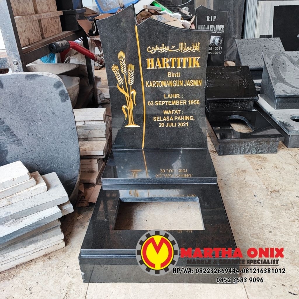 Batu Nisan Minimalis Muslim, Maesan Batu Nisan Islam, Batu Nisan Islam Premium Bahan Batu Alam