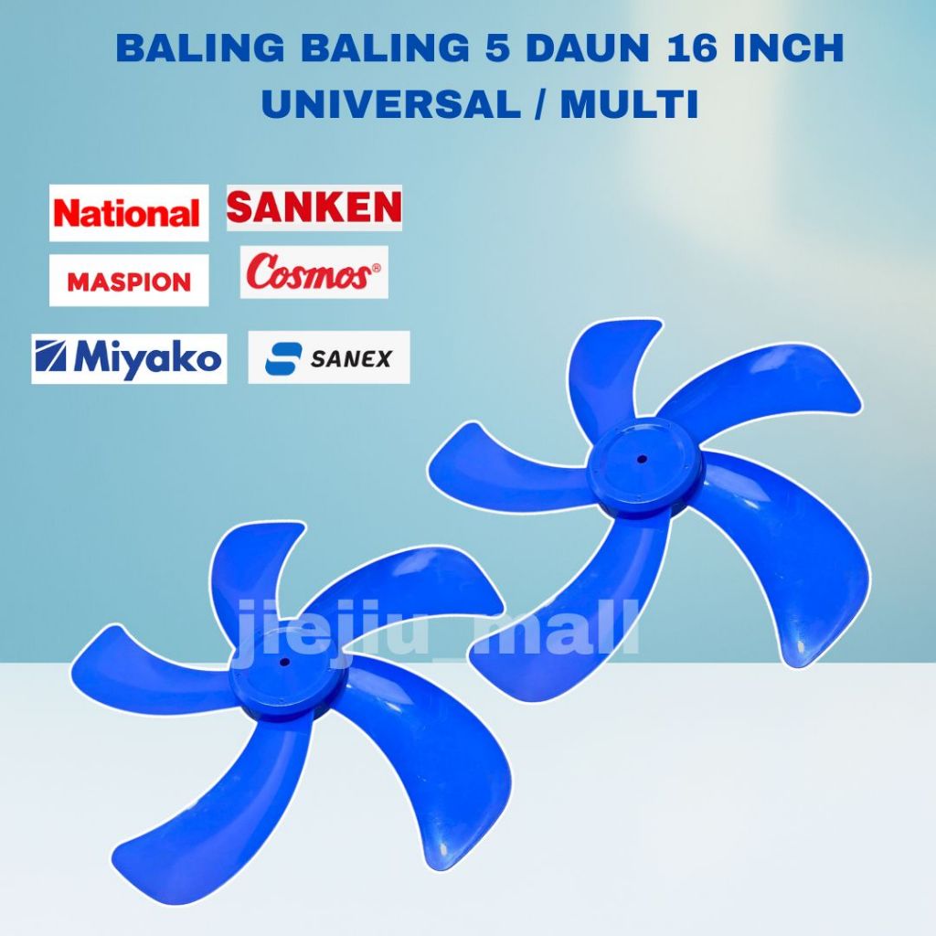 BALING-BALING KIPAS ANGIN 16 INCH UNIVERSAL DAUN 5 / MIYAKO SANEX MASPION DLL