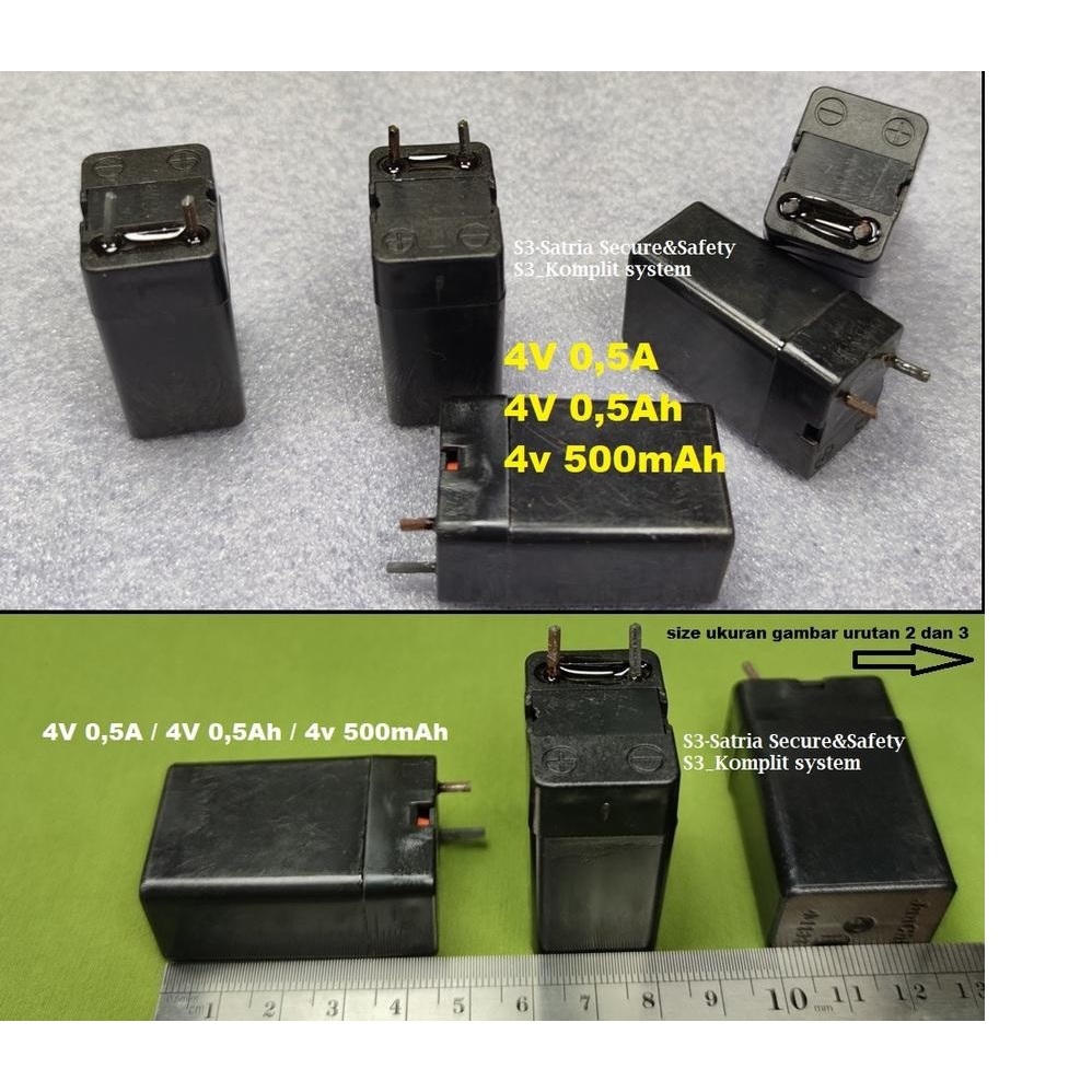 Battery kering 4v 500mAh Baterai 4 v 500 mA Batere 4vol Aki 4volt 0.5A 4 volt 0,5A batre Raket Nyamu