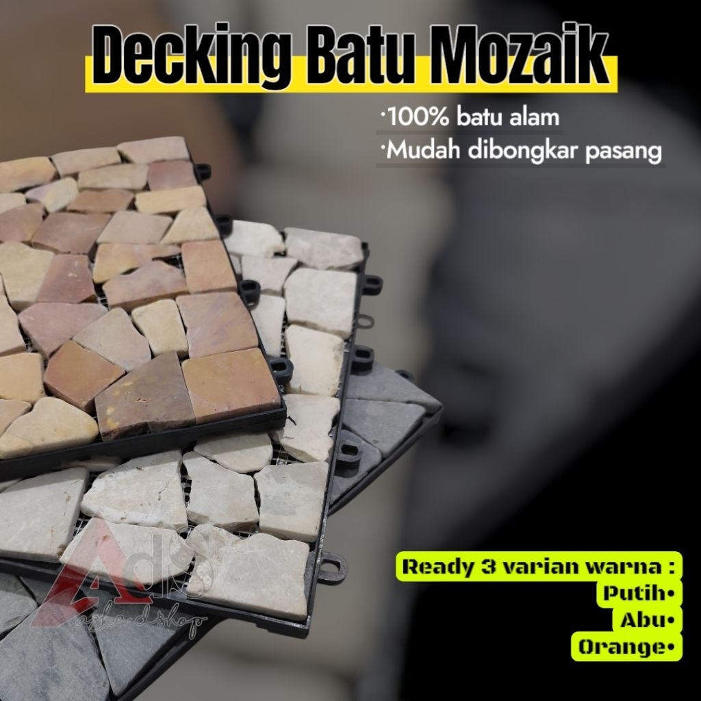 Decking Batu Alam Mozaik