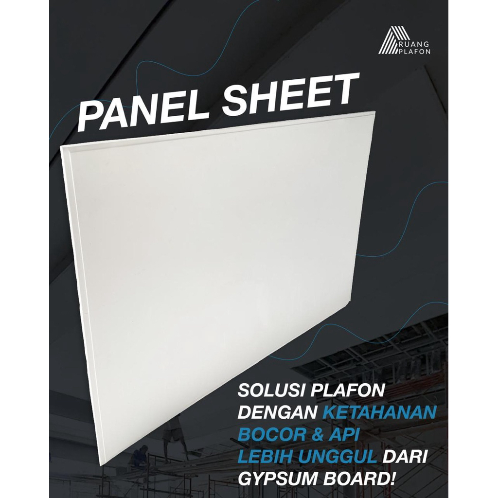 PANEL SHEET 10MM, gypsum board premium Plafon, bahan bangunan Plafon, Fiberglass plafon