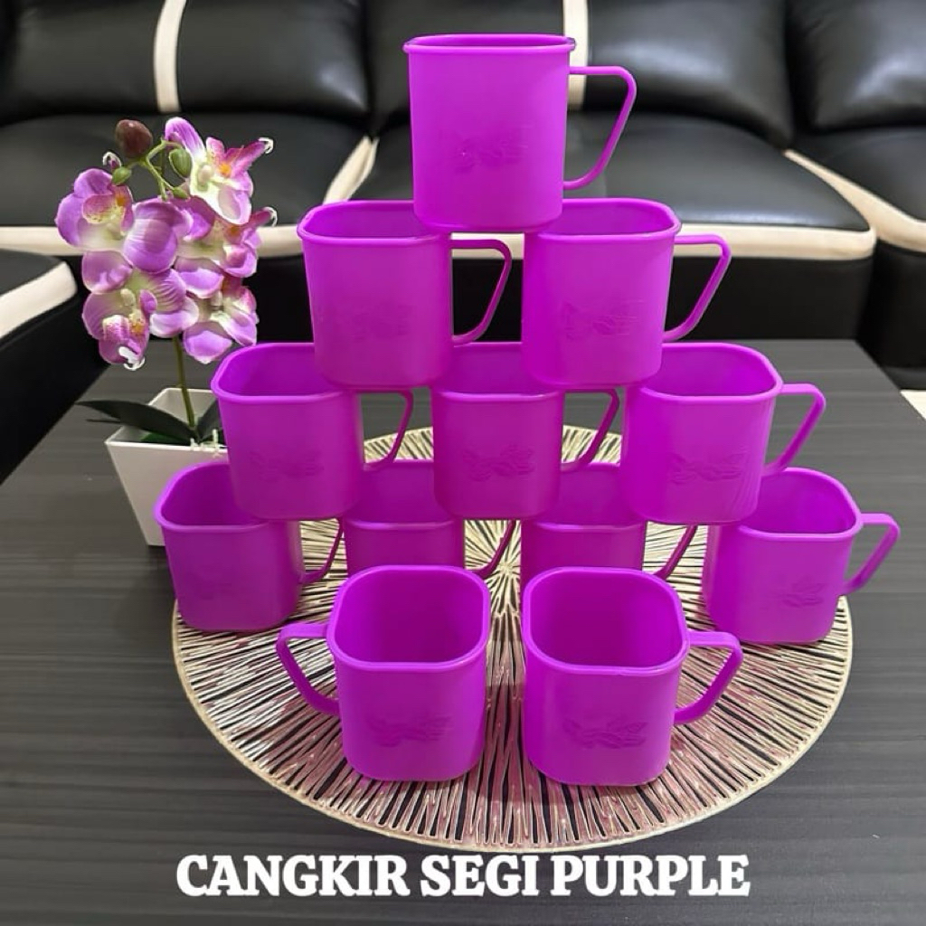 Cangkir Gelas Plastik 12pcs Lusinan - Cangkir Gelas Plastik Tebal Kuat Tahan Panas - Cangkir Teh Kop