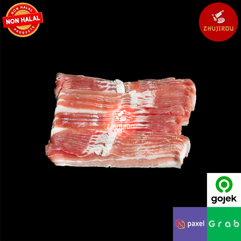 

daging babi samcan slice / samcan slice / samcam slice / samsam slice / pork bacon / pork belly slice / samgyupsal / samgyeopsal / shabu-shabu - ZHUJIROU