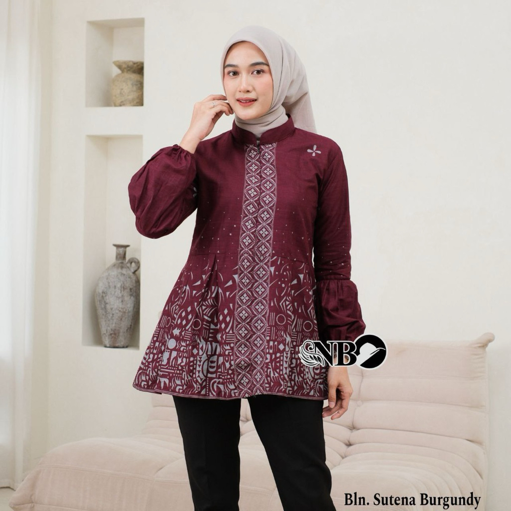Batik Wanita Modern Blouse Batik Wanita Atasan Batik Kerja Wanita Baju Batik Wanita Premium