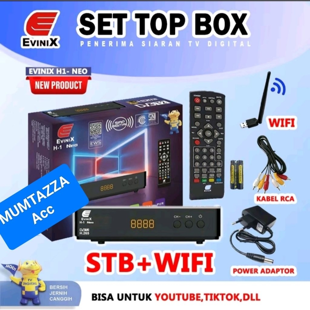 TERMURAH*STB EVINIX H-1 pengganti NEXTRON TR-1000SE TV TABUNG/LED SUPORT HDMI CHIPSET SUNPLUS