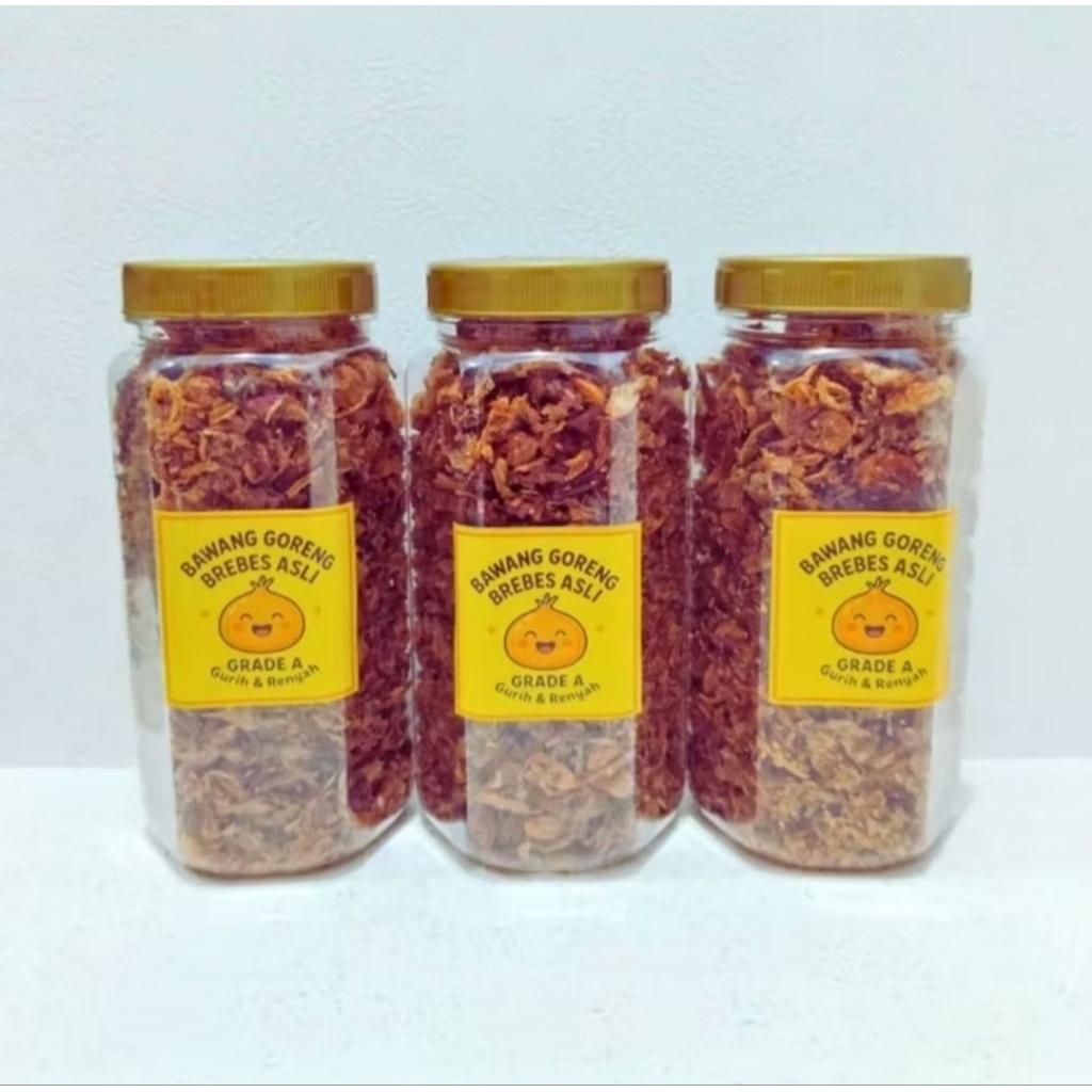 

Bawang Goreng Asli Brebes Grade A 360grm 3 Toples