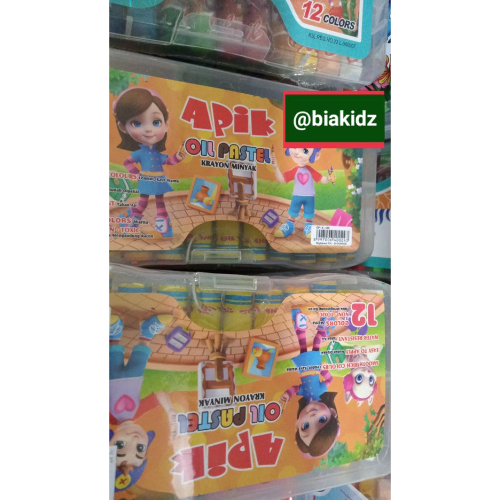 

Crayon 12 warna merk Apik water resistant murah