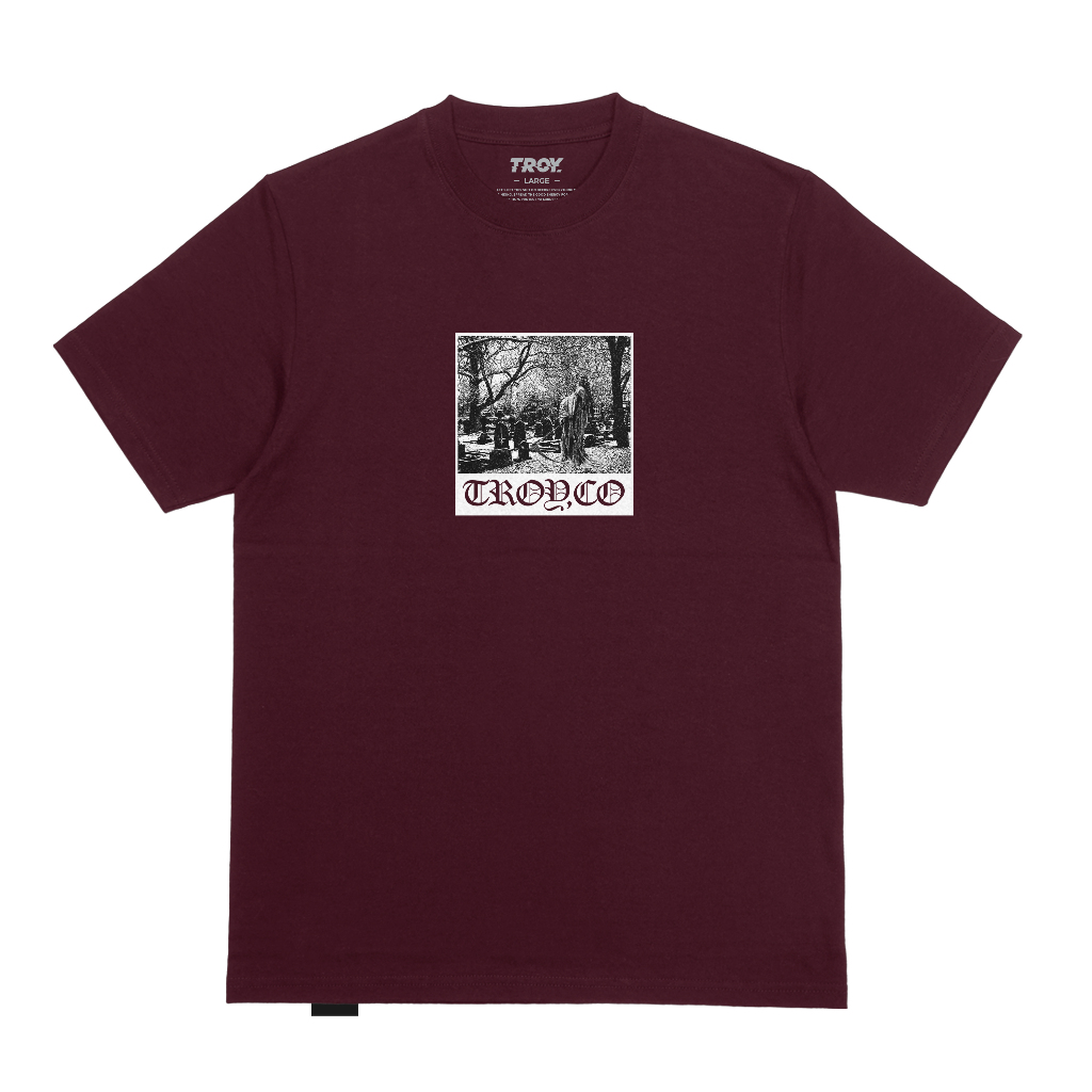 Troy Company Tshirt Maroon Reaper Of Graveyard - Kaos Lengan Pendek Kaos Merah Maroon MTD 2330