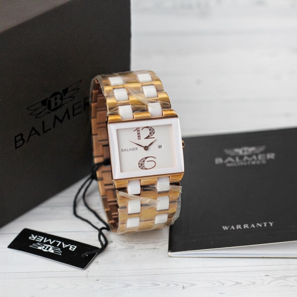 BALMER 7959 jam tangan wanita rantai stainless strip keramik jam tangan wanita water resistant