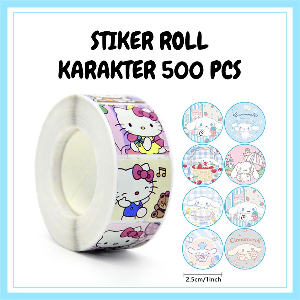

500 Pcs Stiker Selamat Menikmati Label Kuromi Cinnamon Melody Sticker 2.5cm Bulat ST001