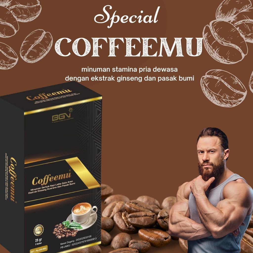 

COFFEEMU x COFFEEKU 5 SACHET Kopi Ginseng & Guarana Kopi Pria Dewasa