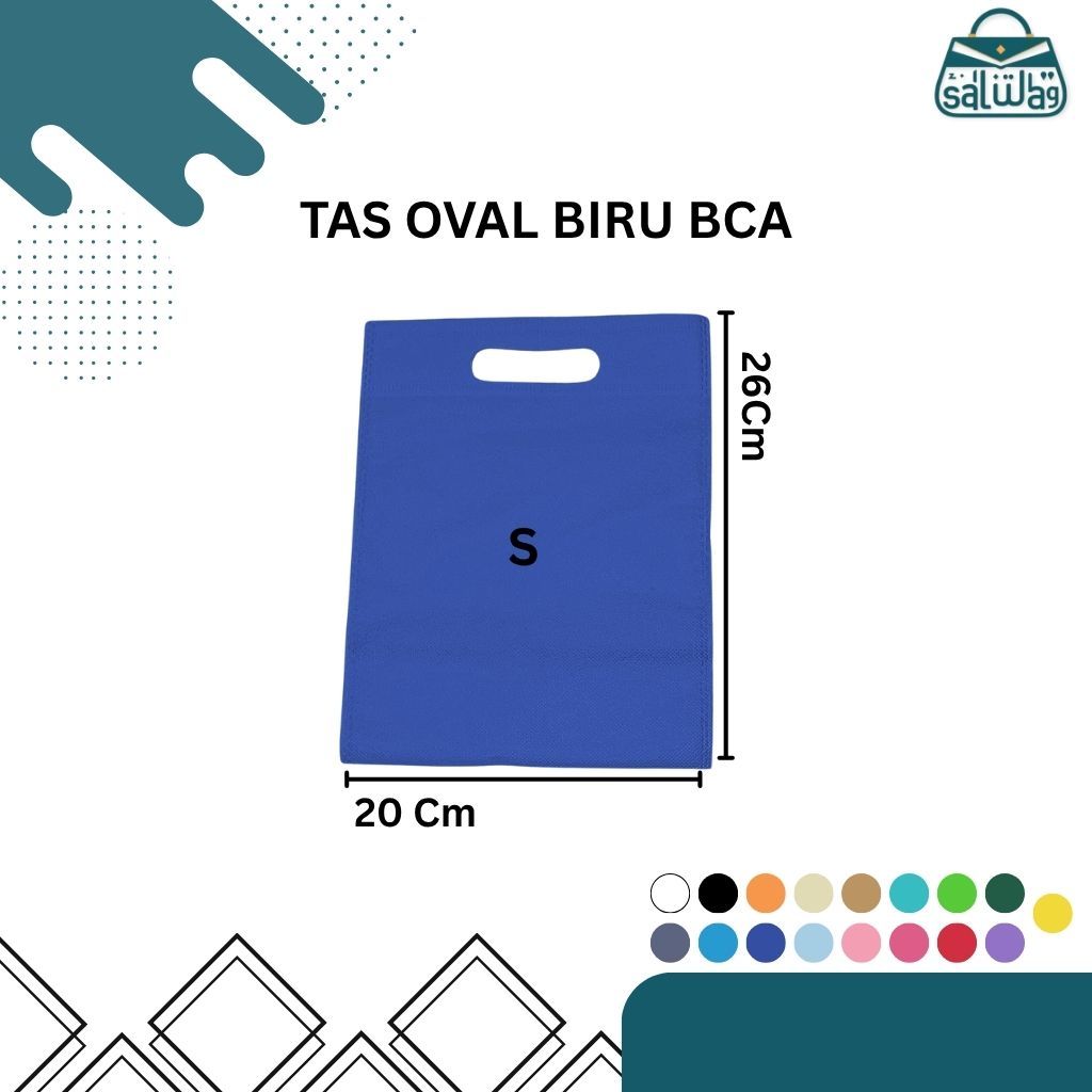 

Oval (Uk 20x26 cm) isi 20 pcs .tas goodiebag bahan kain spunbond model oval, tas bingkisan,tas kado,tas sovenir,tas ramah lingkungan