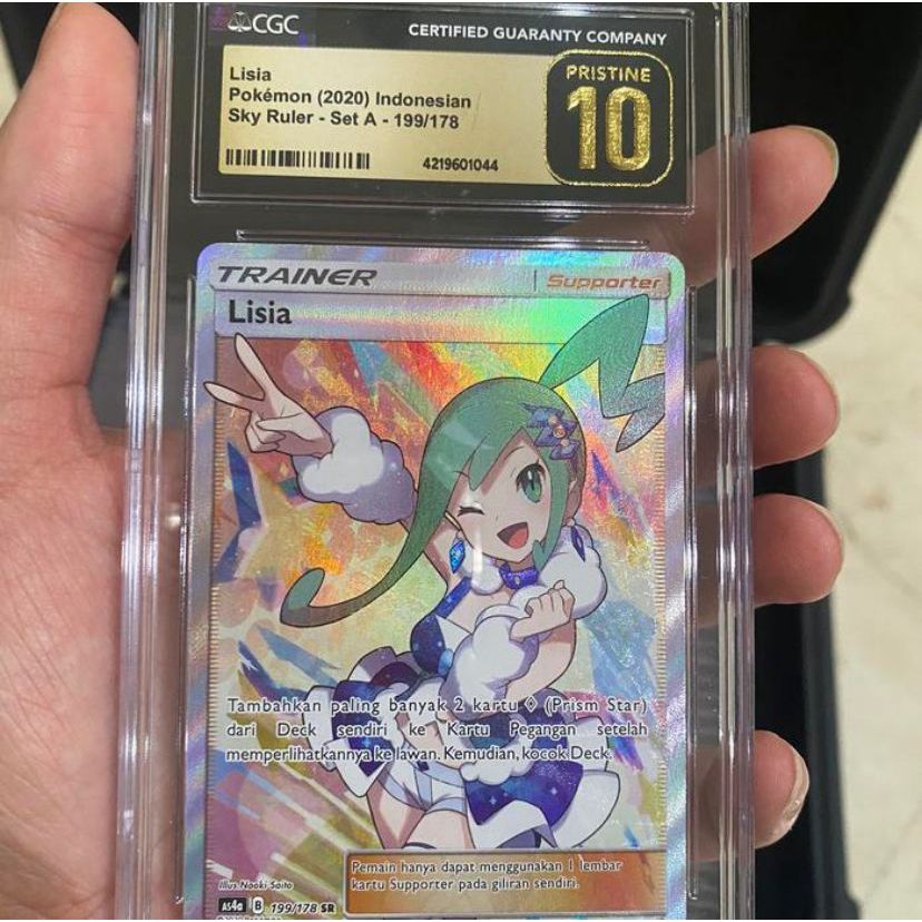 Kartu Pokemon TCG ID Indonesia AS4A Lisia SR FA CGC 10 Pristine PSA