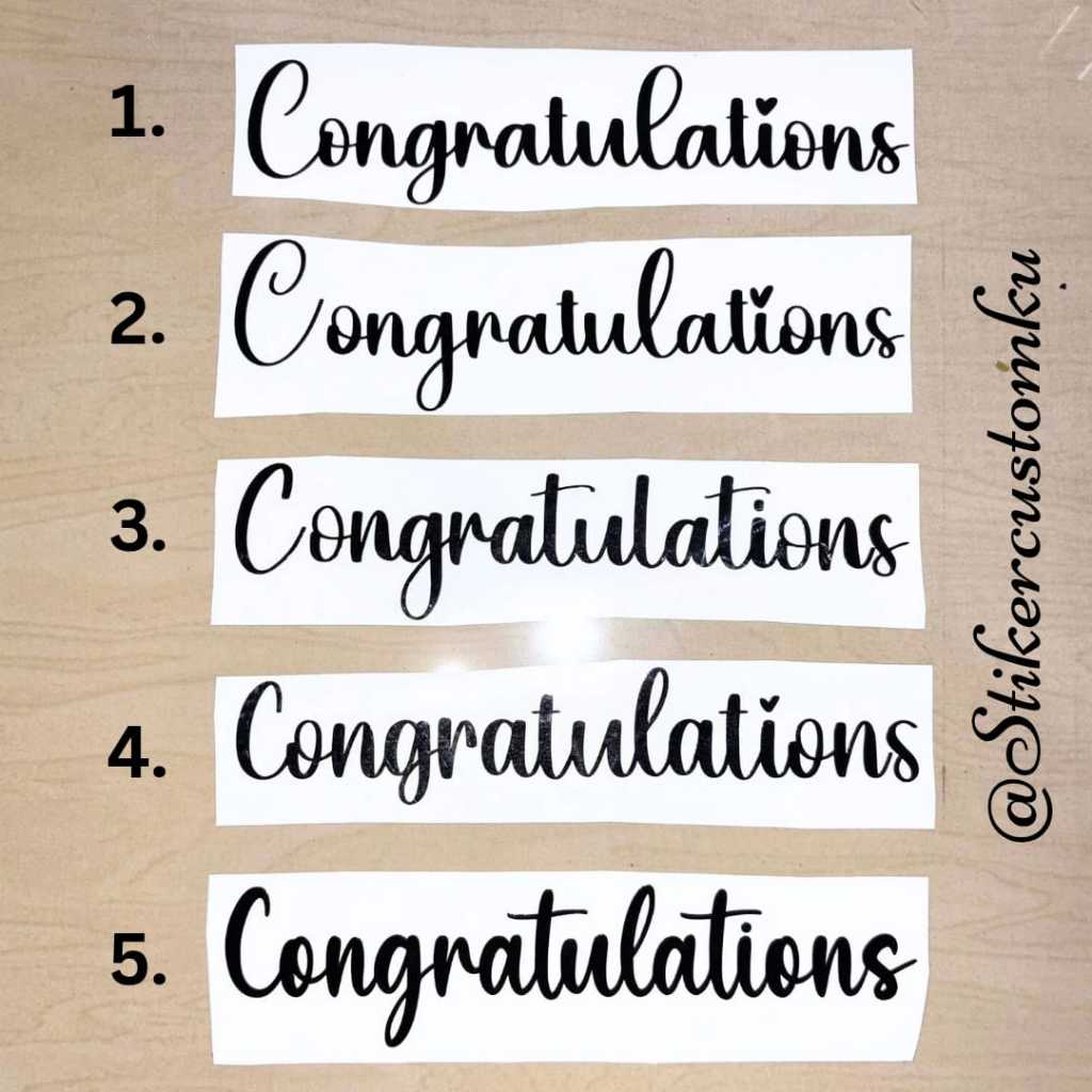 

Stiker Balon PVC Siap Tempel / Sticker balon Congratulations / Stiker congratulation Tipe 4