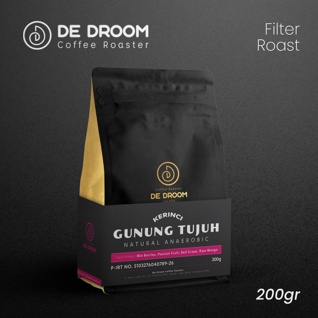 

De Droom - Arabica Jambi Kerinci Gunung Tujuh Natural Anaerobic - Biji Kopi Filter Manual Brew