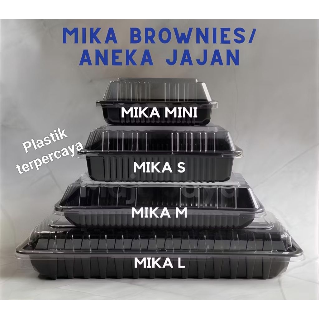 Mika Brownies S M L Kecil Sedang Besar LUX Tray Isi 25pcs Mika mochi kue / Mika brownies kue bolu ta