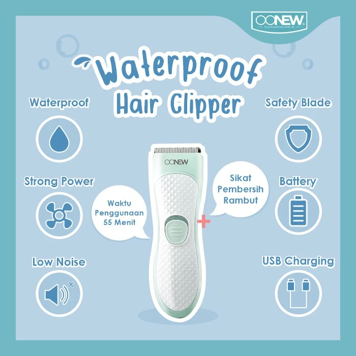 OONEW - Hair Clipper Waterproof | Pemotong Rambut Bayi & Anak Anak