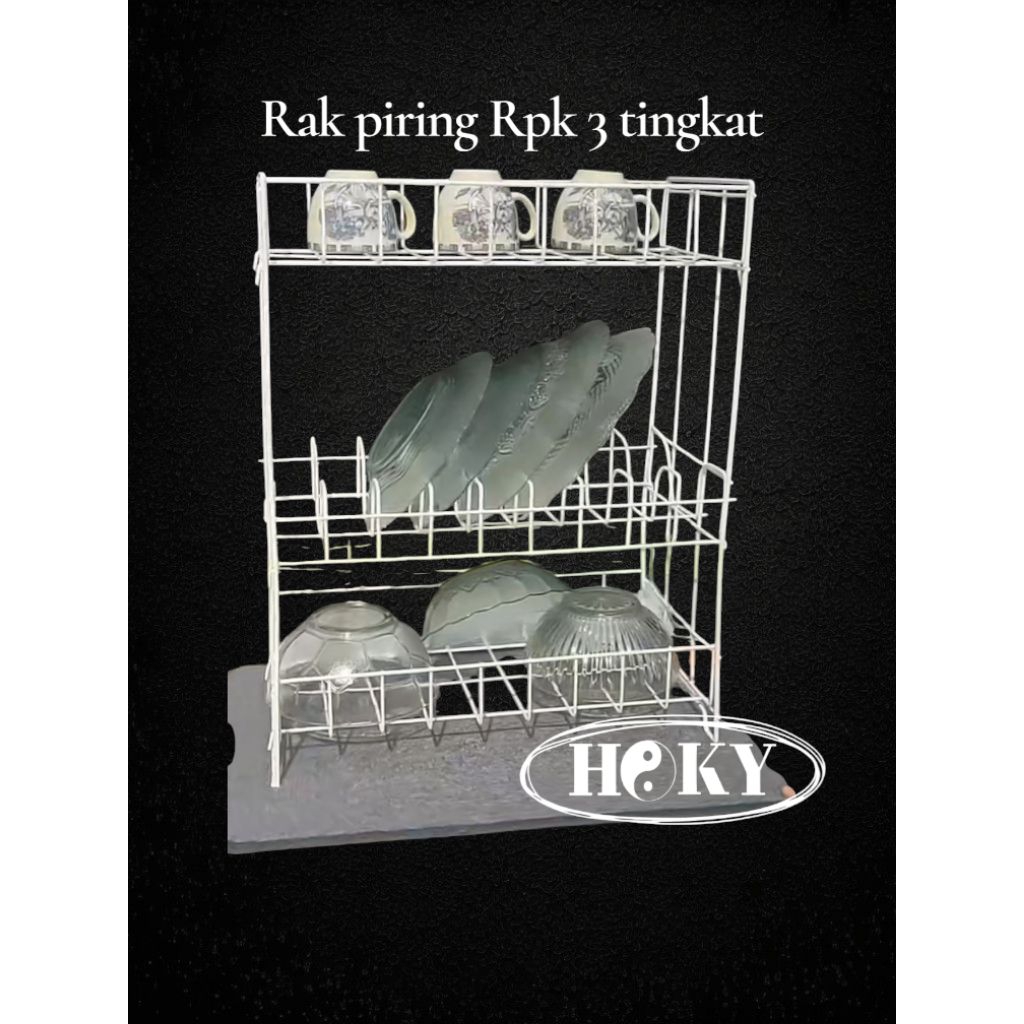 RAK PIRING RPK 3 TINGKAT/RAK PIRING KAWAT/RAK DAPUR 3 SUSUN RPK