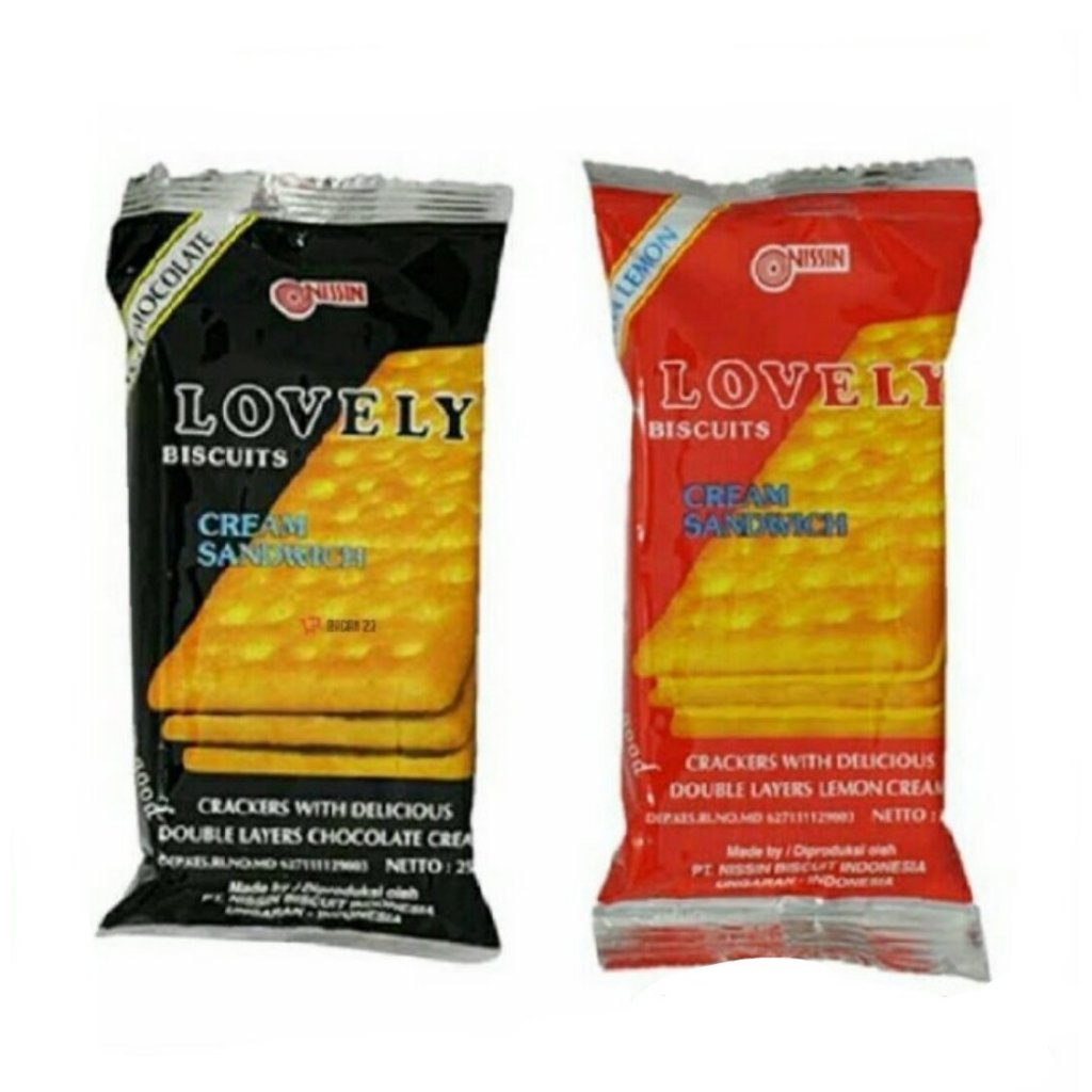 

[oddsolshop] pekanbaru/Nissin Lovely Biscuits 25GR Chocolate & Strawberry Cream Sandwich Biskuit