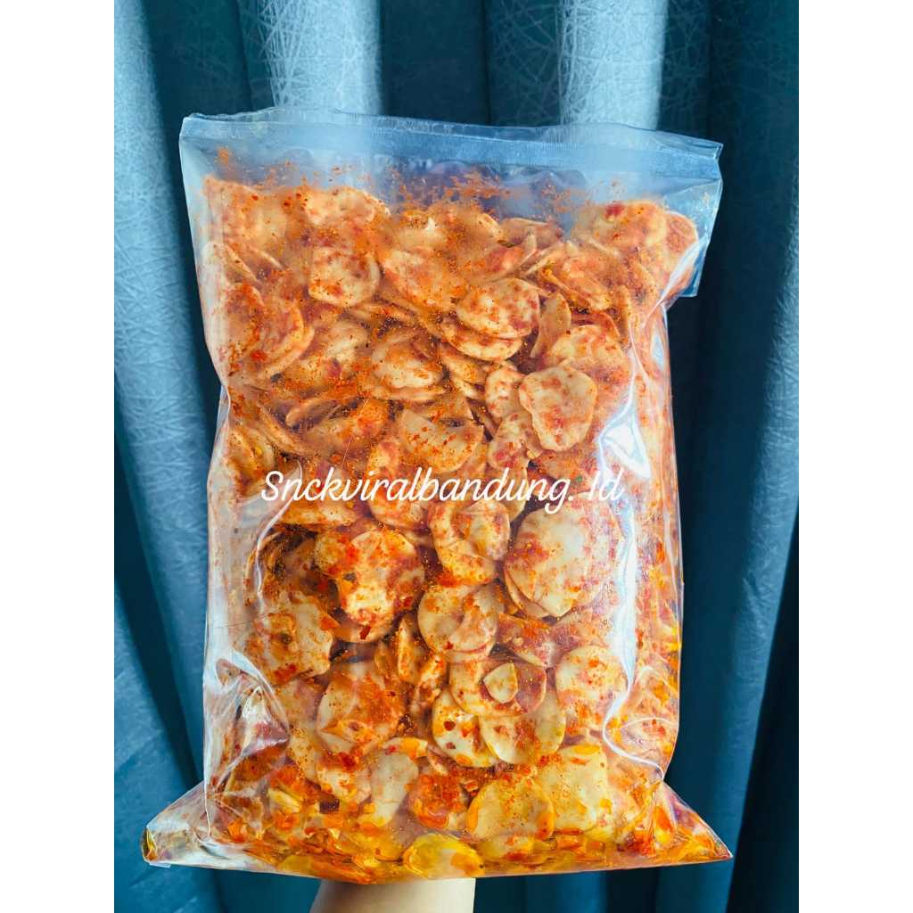 

seblak kering kerupuk putih/sebring kerupuk kemplang putih pedas daun jeruk 1kg