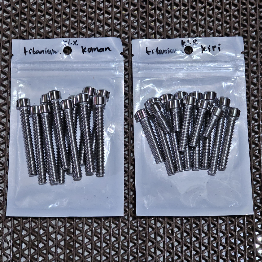 baut blok mesin klx ,baut blok kopling,magnet klx stainless custom handmade titanium