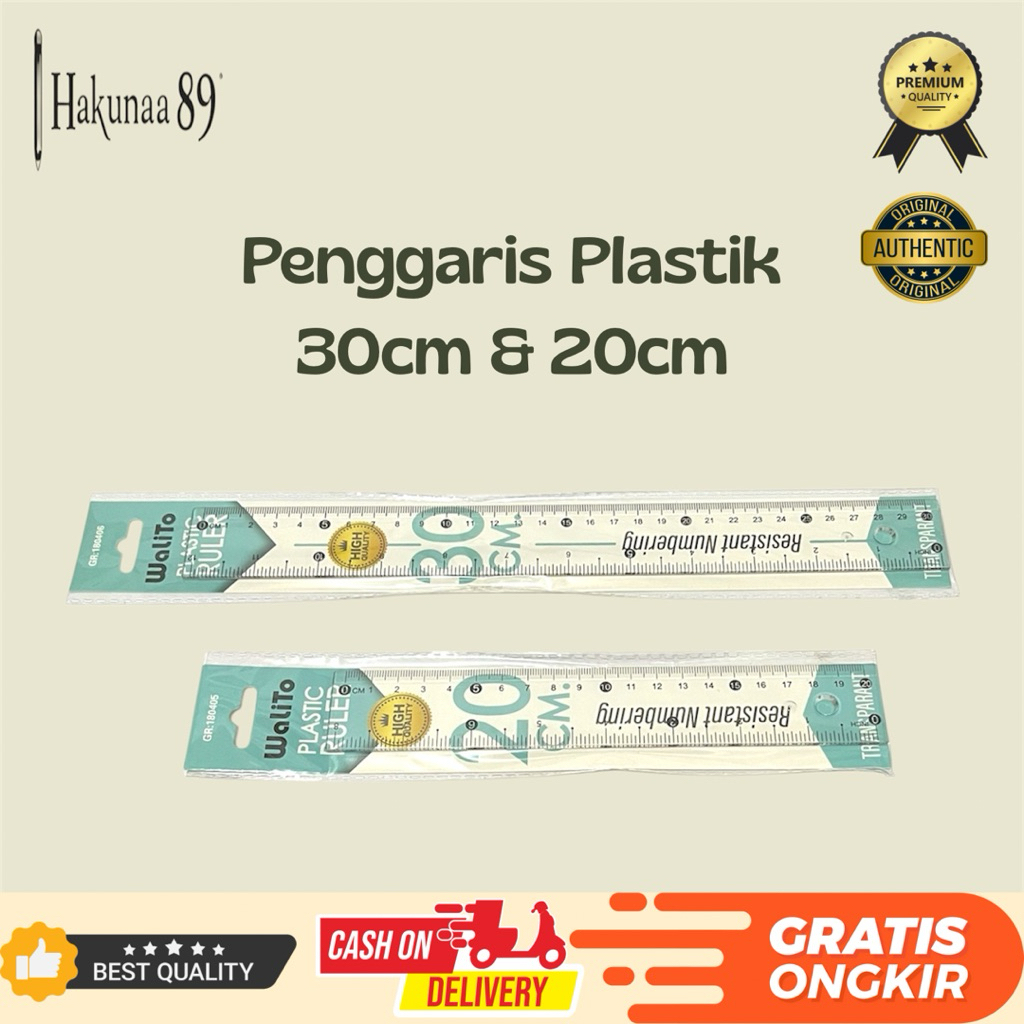 

Penggaris Plastik Transparan 30cm & 20cm - Walito Ruler Anti Patah, Angka Jelas untuk Sekolah & Kantor