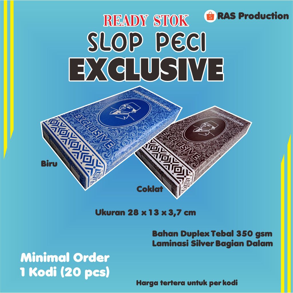 

Ready Stok Dus/Box/Slop Songkok Exclusive Laminasi Silver Dalam Murah Berkualitas Harga utk 1 Kodi