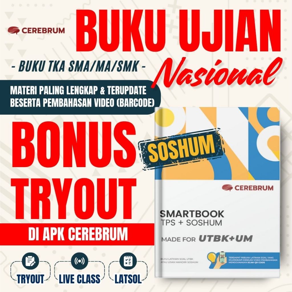 

SMARTBOOK UTBK SNBT 2026 "SMARTBOOK UTBK SNBT 2026" - Bank SOAL TPS + TKA SOSHUM
