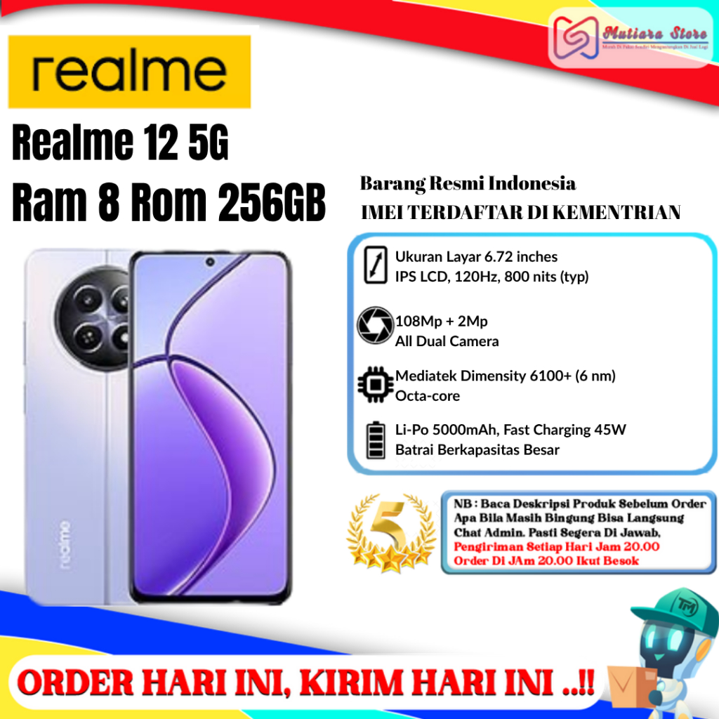 Realme 12 5G Ram 8GB Rom 256GB