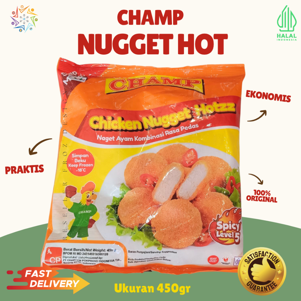 

CHAMP NUGGET HOTZ 450GR | CEMP NAGET HOT PEDAS | NAGET CHEMP PEDAS | NAGET AYAM PRAKTIS HEMAT